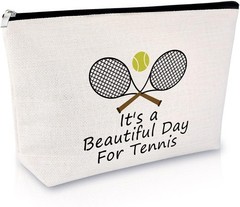 Tennis Lovers Gifts Makeup Bag White-Tennis