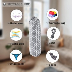 Large Wall Mount Grocery Bag Organizer – Adjustable, Machine Washable, Gray