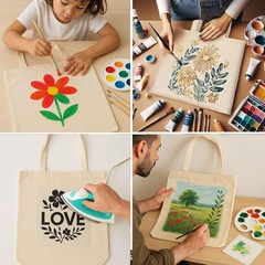 Canvas Tote Bag 15×16, Bulk Reusable Cotton for Grocery DIY Crafts 2 6 12 Pack