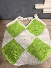 Handmade Crocheted Shopping Bag Multicolor Large 11x8x20 Polyester for all 6