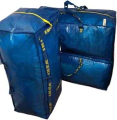 IKEA Frakta Cart Storage Bag Extra Large with Zipper Blue SET of 3 Dorm Bag New