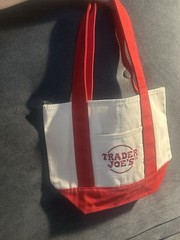 Trader Joe’s Mini Canvas Tote Bag RARE Holiday 2025 Red NWT