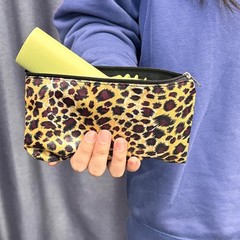 Sdopbinbin Mini Leopard Makeup Cosmetic Bag for Purse Toiletry small, yellow