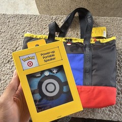 Pokémon Large Polyester Tote Bag Black/Blue/Red/Yellow 14×20 in New