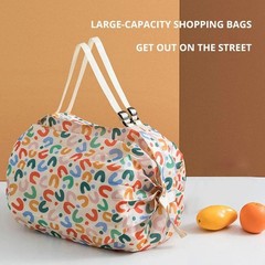 1pc Foldable Eco Waterproof Shopping Bag Large Capacity Travel Storage Tote 2