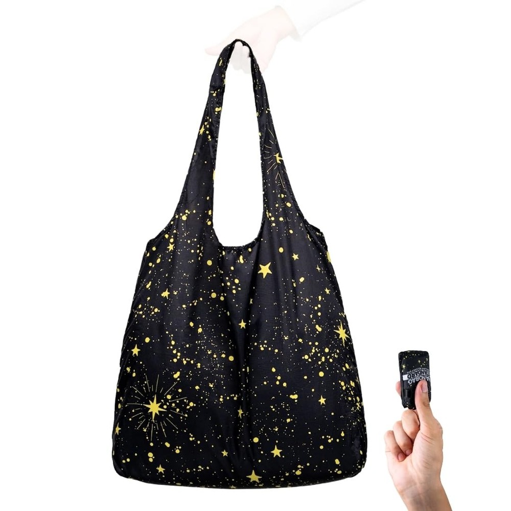 Foldable Tote Women Men Ultra-Lightweight Reusable Grocery Standard Stars