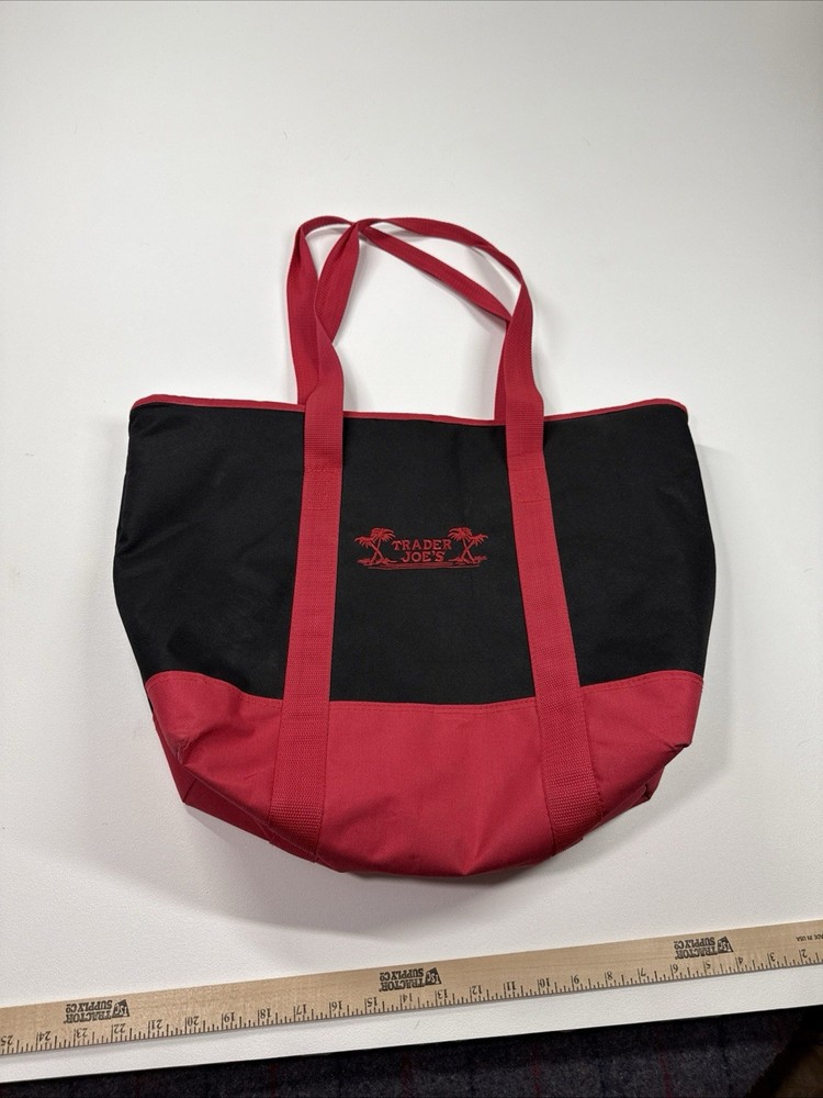 Trader Joe’s Extra Large 7 Gallon Red Black Insulated Cooler Tote Reusable NWOT