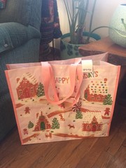 Holiday Xmas Gingerbread Village Reusable Shopping EcoTote Gift Bag~HomeGoods