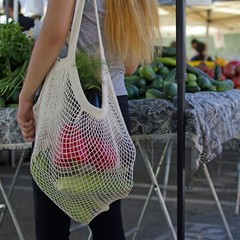 Reusable Farmers Market Shopping 6 Bag Gift Or Starter Set Durable Organic Cotto