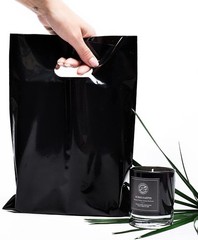Stylish Black Plastic Bags with Handles 100 Ct