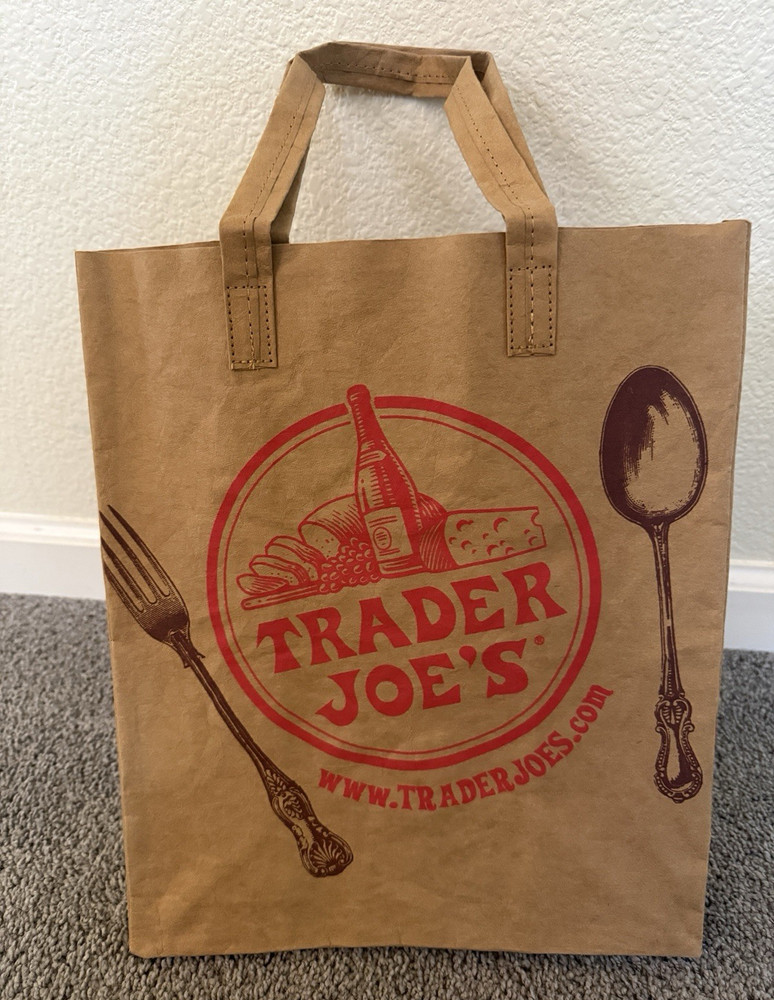 Trader Joe’s Eco Reusable Brown Shopping Bag “rare” with 3 extra bags
