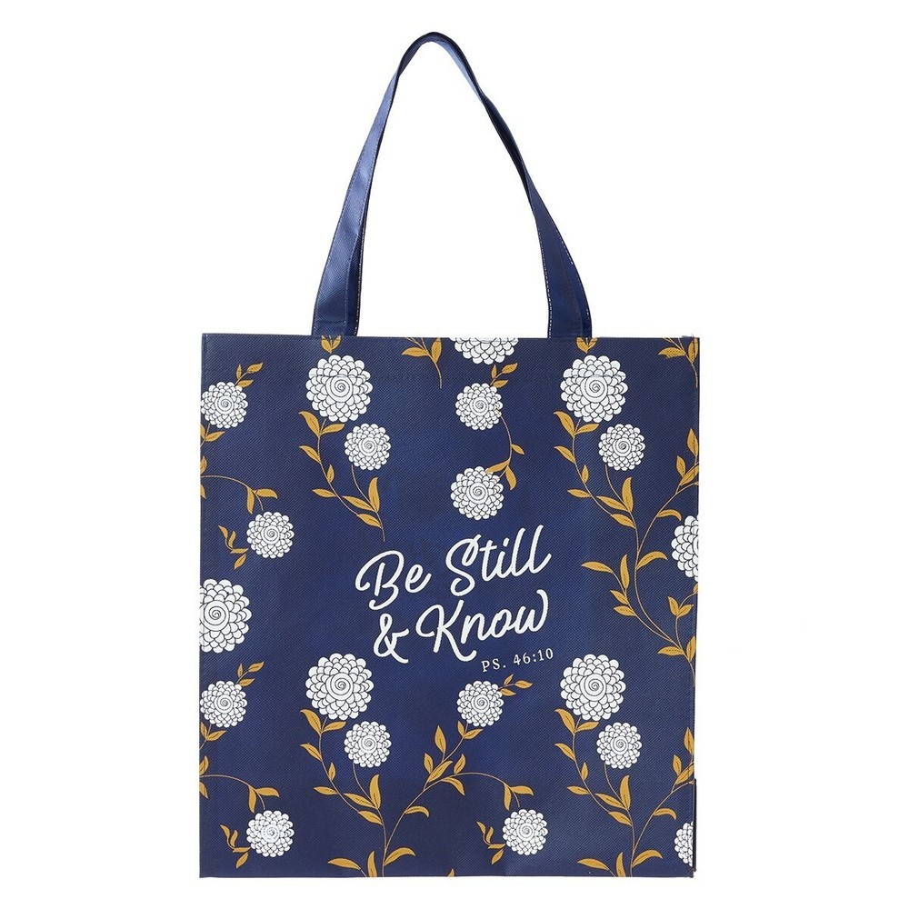 Reusable Shopping Tote Bag for Women: Be Still & Know – Psalm 46:10