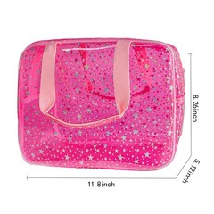 TotePrint Hot Pink Star Large Cosmetic Bag 12x5x8 11.81×5.12×8.27inch,