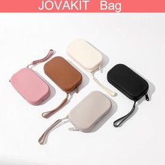 JOVAKIT Small Portable Silicone Makeup Bag for Women, Travel 01 Black