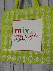 MIX & MINGLE Shopping Tote Bag Handles Snap Grocery Gift shopper reusable eco