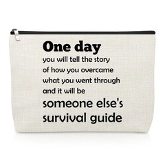Inspirational Quotes Makeup Bag for Women Men Best Friend Positive Off White