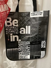 Lululemon Reusable Shopping Gift Bag Yoga Logo Tote Lot Red White Black