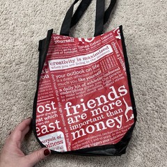 Lot of 5 Lululemon Reusable Shopping Bags Totes Red Black 2x Big 3x Small Sizes