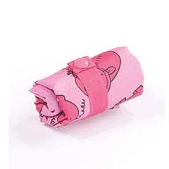 Reusable Bag Pink Piggy Design Grocery Bags – Set of 3 Packed Foldable Washable