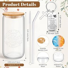 4 Pcs Sister in Christ Gift Set Tote Bag Tumbler Keychain Bookmark Bible Verse