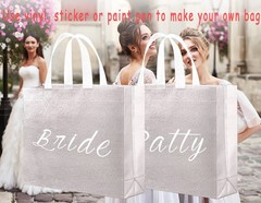 Set of 12 Glossy Reusable Grocery Bags Reusable Bags with Handles Bachelorett…