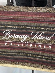 Philippines Boracay Island Fabric Tote Bag – Native Woven Boho Beach Bag