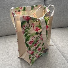 Go Eco circa XL Shopping Canvas Bag Flamingo Animal Print Foldable Cotton
