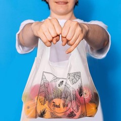 500 Pack Plastic Bags with Handles, Clear Thank Yo