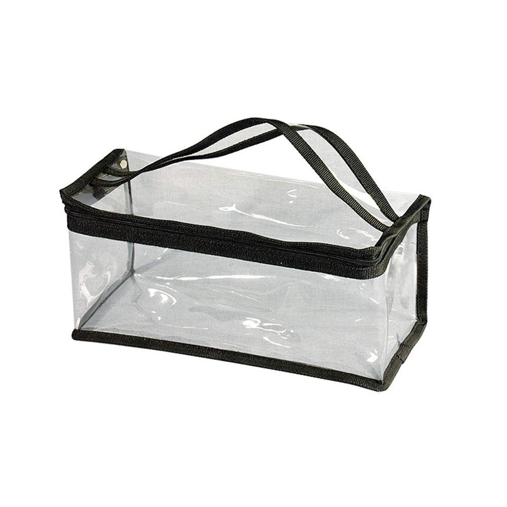 Jula Vance Small Rectangular Clear PVC Makeup 10 x 3.5 x inches, Black