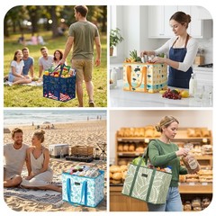 3Pk Reusable Grocery Bags, Foldable Shopping Bags for Groceries with Reinforc…