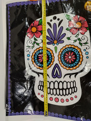 Day of the Dead Tote Bag Skull Dias Muertas Black Halloween Sugar Skull