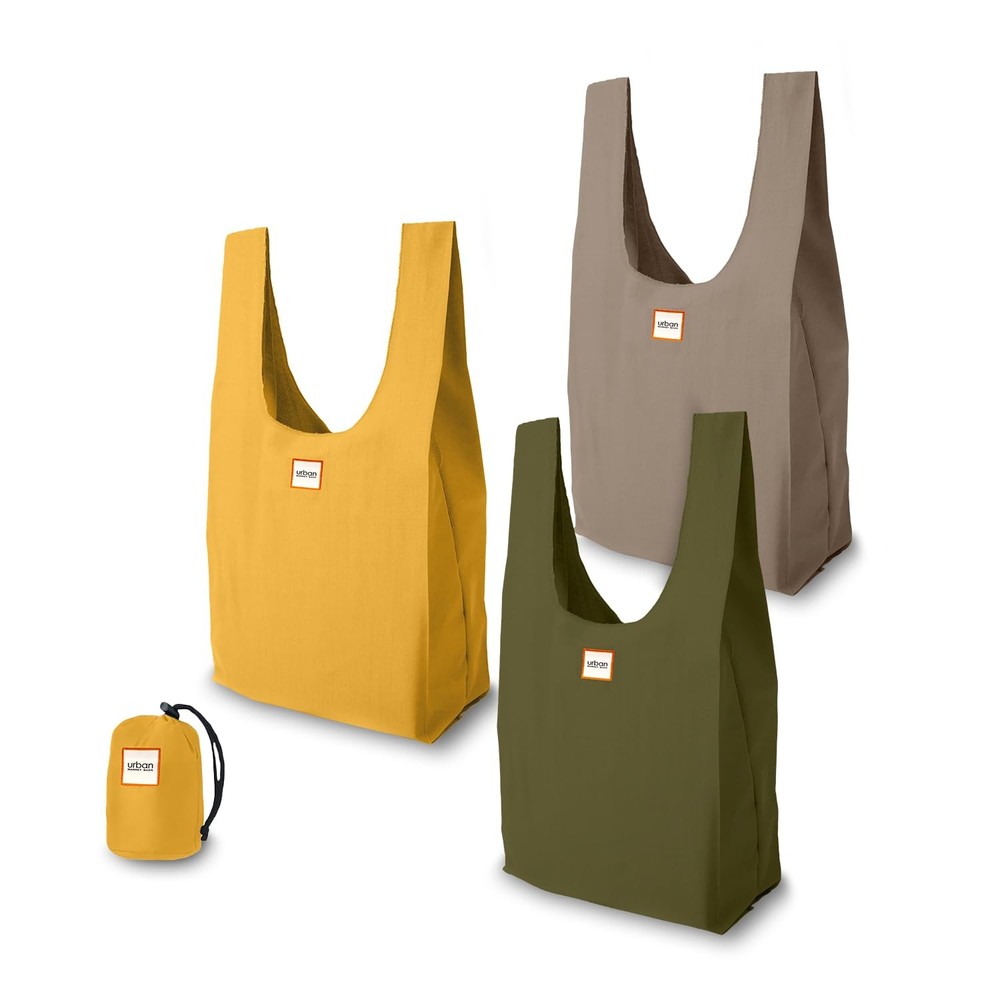 – Meadow – 3 Foldable Reusable Shopping Bags in 1 Compact Pouch, Luxury Quali…