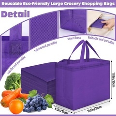 Windyun Reusable Grocery Bags Large Non Woven Shopping Bags with Handles Fold…