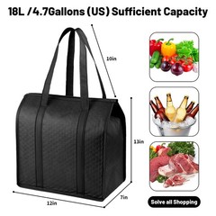 YZiCHENQQ 10pcs Insulated Grocery Bags with Zippered Top for Frozen Food Shop…
