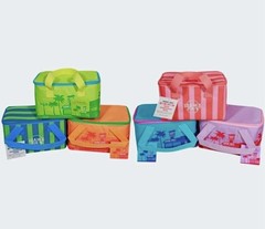 1 Trader Joe’s 2026 Mini Insulated Tote Summer Fun | Hot Blue and Green Stripes