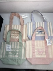 Trader Joe’s Striped Mini Canvas Tote Collection 2026 Set of 4 New With Tags
