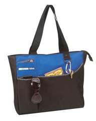 15.5″ Zippered Shopping Tote Book Grocery Beach Overnight Weekend Shoulder Bag