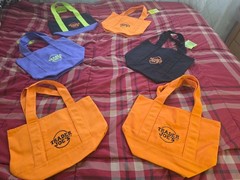 *****TRADER JOES MINI TOTE BAGS ASSORTED COLORS BRAND NEW WITH TAGS*****