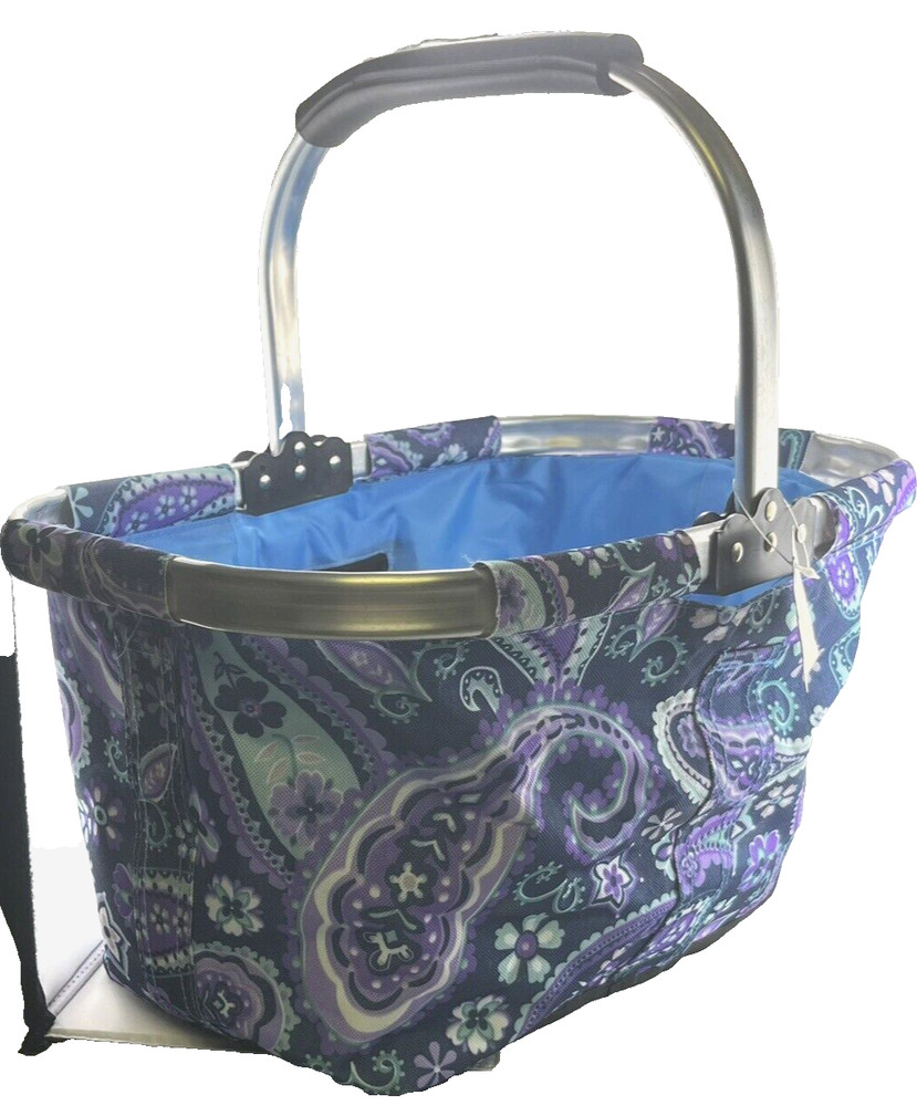 Carry Bag- Shopping Picnic Basket – Shopper Bag, Color-Palampore Metal Frame