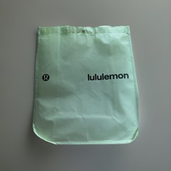 Lululemon Large Neon Green Logo Reusable Shopping Bag New
