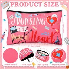 Capoda 24 Pieces Nurses Makeup Bags Bulk 9.3 x 5.9 inches, Multicolor