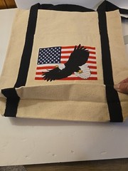 EL PASO SADDLE BLANKET Linen Tote Bag American Flag Eagle Theme
