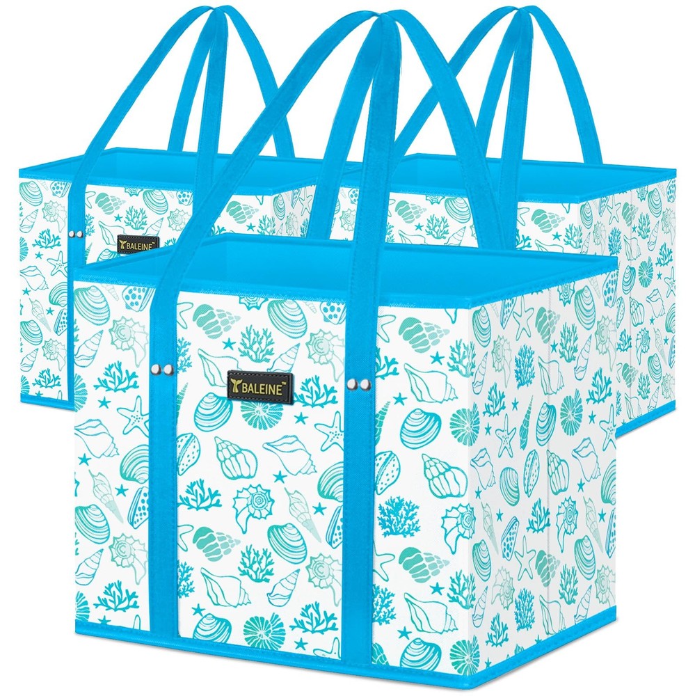 3Pk Reusable Grocery Bags, Foldable Shopping Bags for Groceries with Reinforc…
