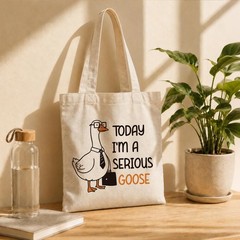 Canvas Tote Bag for Women, Today I’m A Serious Goose Shoulder Bags, Casual Ca…