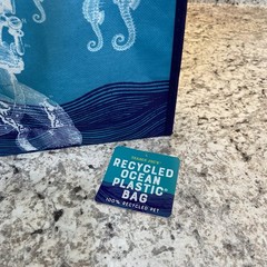 TRADER JOE’S Ocean Clown Fish Tote, Recycled Ocean Plastic, Reusable 16”x 12”