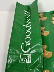 Goodwill Gingerbread Pattern Style Logo Reusable Tote Shopping Bag Handled Green