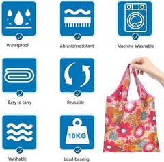 3 Pcs Extra Large 50Lbs Foldable Reusable Shopping Bags – Machine Washable Po…