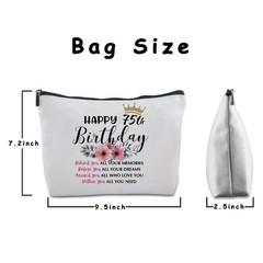 75th Birthday Gifts for Women Zipper Travel Makeup Bag Best 75