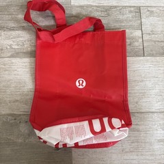 Qty of 2 Lululemon Reusable Tote Shopping Bag Black Large And Red Small
