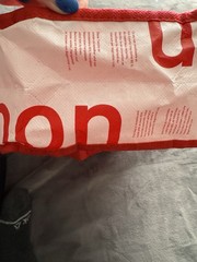 Lululemon Foldable Red White Recycled Modern Reusable Shopping Bag
